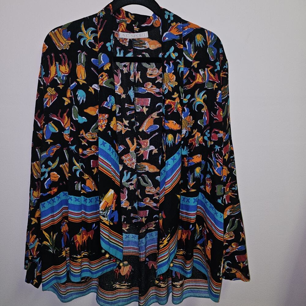 AC Sport Vintage Blazer With Colored Balls Hanging At Center Pockets Size 14